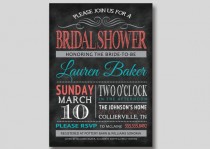 wedding photo - Chalkboard Typography Bridal Shower Invitation - Printable