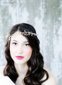 wedding photo - Ethereal Gold Crystal Wedding Accessory Hair Vine