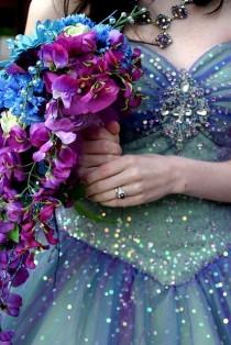 wedding photo - Wedding Purple And Blue "Tie Dye Dendrobium Orchid" Alisha