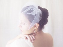 wedding photo - Small tulle veil, Birdcage veil, Illusion bridal veil, Mini wedding veil, Tulle birdcage - VIENNA