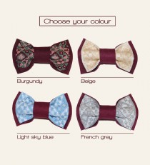 wedding photo - Choose your colour of marsala bowtie Embroidered light sky blue French grey Beige or Burgundy bow tie Men's bowtie Bowtie man FREE SHIPPING