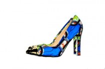wedding photo - Blue  African Print Shoes, Ankara Fabric shoes, Blue Shoes,  Multi-Color Pattern, African Fabric Shoes -Peep Toe Wedding Shoes -High Heels