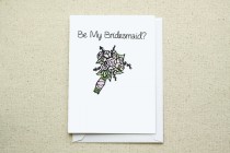 wedding photo - Be My Bridesmaid? Bouquet Note Card