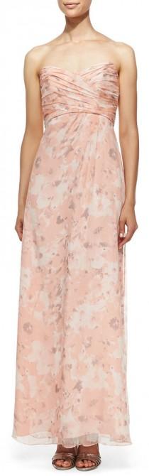 wedding photo - Amsale Strapless Printed Gown, Shell