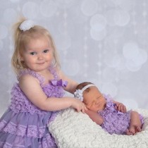 wedding photo - Matching Sisters Dress and Romper- Elegant Vintage Lilac Lace Dress & Romper Baby-Toddler-Photograpy prop-Flower girl dress