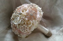 wedding photo - ROSE GOLD Brooch Bouquet- Deposit for Custom Bouquet for Julie, total 450