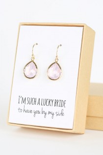 wedding photo - Violet Opal Gold Teardrop Earrings - Bridal Party Gifts - Bridesmaid Earrings - Bridesmaid Gift Jewelry - Bridal Earrings - EB1