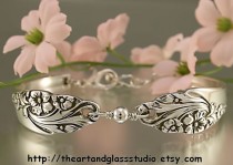 wedding photo - Silver Spoon Bracelet EVENING STAR Jewelry Vintage, Silverware, Gift, Anniversary, Wedding, Birthday