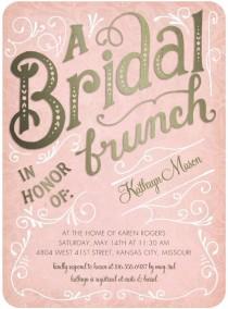 wedding photo - Bridal Brunch - Signature White Bridal Shower Invitations In Rose Or Peppermint 