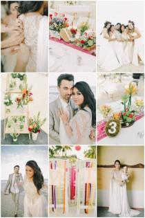 wedding photo - Stylish and Colourful Beach Wedding in the Philippines