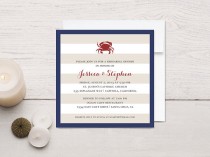 wedding photo - Nautical Rehearsal Dinner Invitations, Crab or Lobster