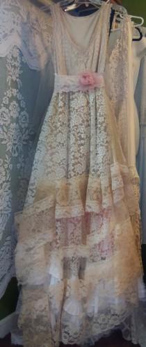 wedding photo - RESERVED for Ashley  second installment for custom Lace Wedding Dress by vintage opulence on Etsy