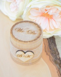 wedding photo - Personalized rustic ring bearer box,  We Do  ring bearer box
