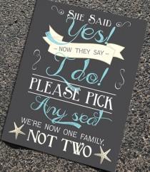 wedding photo - Rustic Chalkboard Wedding Ceremony or Reception Sign in any size 