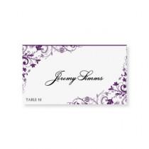 wedding photo - INSTANT DOWNLOAD - Wedding Place Card Template - Chic Bouquet (Plum) Foldover - Microsoft Word Format