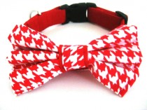 wedding photo - Dog collar with bow tie Red dog collar with removable bow tie Pet collar Bow tie dog collar