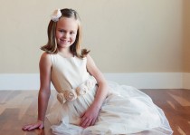 wedding photo - Lambstail: Flower Girl Dress in Cotton, Satin or Silk