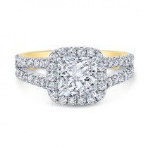 wedding photo - Radiant Cut Diamond Halo Engagement Ring