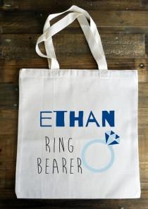 wedding photo - Ring Bearer Personalized Tote