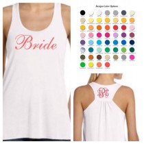 wedding photo - Set of 5 Bride & Bridesmaids Tank Tops - Wedding Day - Bachelorette Party - Bridal Party Shirts
