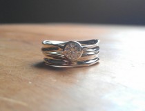 wedding photo - Moissanite Fluid Nature Engagement Ring - Yellow, White, Rose Gold Options - Diamond Alternative