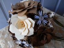 wedding photo - Hand Made Leopard Print Paper Wedding Bridal Bouquet Package-Ready To Ship