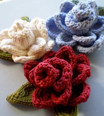 wedding photo - PDF Knit Flower Pattern - Rose Flower