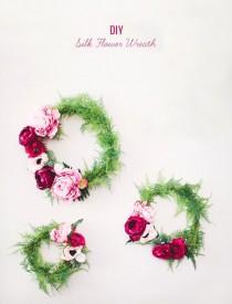wedding photo - DIY Silk Flower Wreath