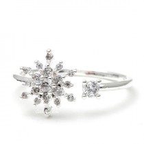 wedding photo - snow ring, snowflake ring, woman ring, adjustable ring, winter jewelry, bridesmaid ring, christmas jewelry, snowflake, snow, winter