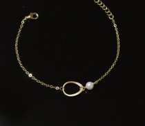 wedding photo - Set of 3 eternity circle bracelet, karma bracelet ,wedding Jewelry,bridal,bridesmaid gifts, Swarovski Pearl