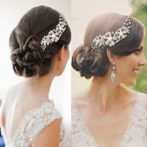 wedding photo - Bridal Hair Comb Wedding Hair Comb Crystal Pearl Silver Wedding Hair Piece Bridal Jewelry Wedding Jewelry Bridal Accessories Style-156