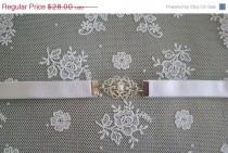 wedding photo - CIJ SALE Wedding Dress Belt - Bridal Belt - Silver Belt - White Belt - Wedding Belt - Wedding Gown Belt - Wedding Accessories - Bridal Acces