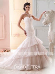wedding photo -  David Tutera for Mon Cheri Style Adrian 215262 Strapless Trumpet Wedding Dresses