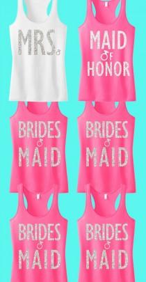 wedding photo - BRIDAL WEDDING 6 Tank Tops 15% Off Bundle, Mrs Shirt, Bridesmaid Tank, Maid Of Honor Shirt, Wedding, Mrs, Bridesmaid, Maid Of Honor, Bridal