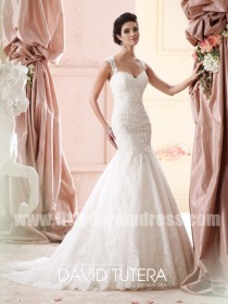 wedding photo -  David Tutera for Mon Cheri Style Maggie 215261 Lace Trumpet Wedding Dresses