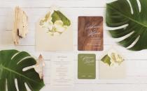 wedding photo - Oak & Orchid Botanical Wedding Invitations 
