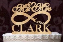 wedding photo -  Rustic Wedding Cake Topper, Custom Wedding Cake Topper, Monogram cake topper, Personalized cake topper,natural wood, cake decor, mr and mrs