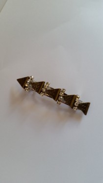 wedding photo - Bronze Metal Triangle Swarovski Crystal French Barrette, for weddings, parties, special occasions