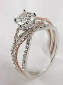 wedding photo - Spiral Band Diamond Engagement Ring