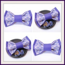 wedding photo -  Embroidered lilac purple groom's groomsmen bowtie Well to coordinate with Bridesmaid Dresses in Tahiti Orchid Grape Regency Wedding Groom