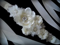 wedding photo - Bridal Sash Belt , Crystal wedding sash , Crystal sash , Beaded Sash, Rhinestone Bridal Sash, Flower Sash
