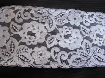 wedding photo - Vintage Extra Wide Ivory Off White Floral Lace  - 5.5 Inches Wide - 2 yards 