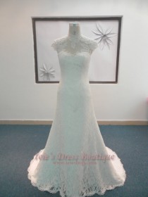 wedding photo - Modest A-line Lace Wedding Dress 