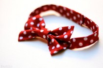 wedding photo - White and red polka dot bow tie Infant bow tie for toddler Mens red bowtie Ring bearer bow tie Blue wedding accessories Groomsmens bow tie
