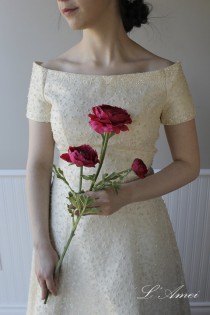 wedding photo - Custom made Old Hollywood Argento Wedding Gown , Hand beading vinatge Style Wedding dress