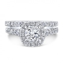 wedding photo - Cushion Diamond Halo Engagement Ring