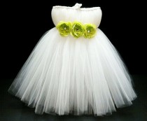 wedding photo - White Tutu- With Matching Headband- Tutu- Baby Tutu- Wedding- Flower Girl Dress- Tutu- Infant Tutu- Tutus-  Available In Size 0-24 Months