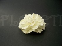 wedding photo - Ivory Small Audrey Gardenia Couture Bridal Hair Flower Clip Wedding Veil Accessory -Ready Made