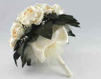 wedding photo - Cream Wedding Bouquet, Cream Bridal Bouquet, Cream Bouquet