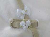 wedding photo - Wedding Leash and Collar Dog Collar Linen  Set